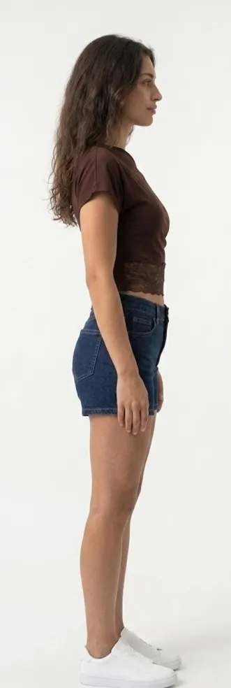 Dantel Bel Detaylı Tek Omuz Bluz 3