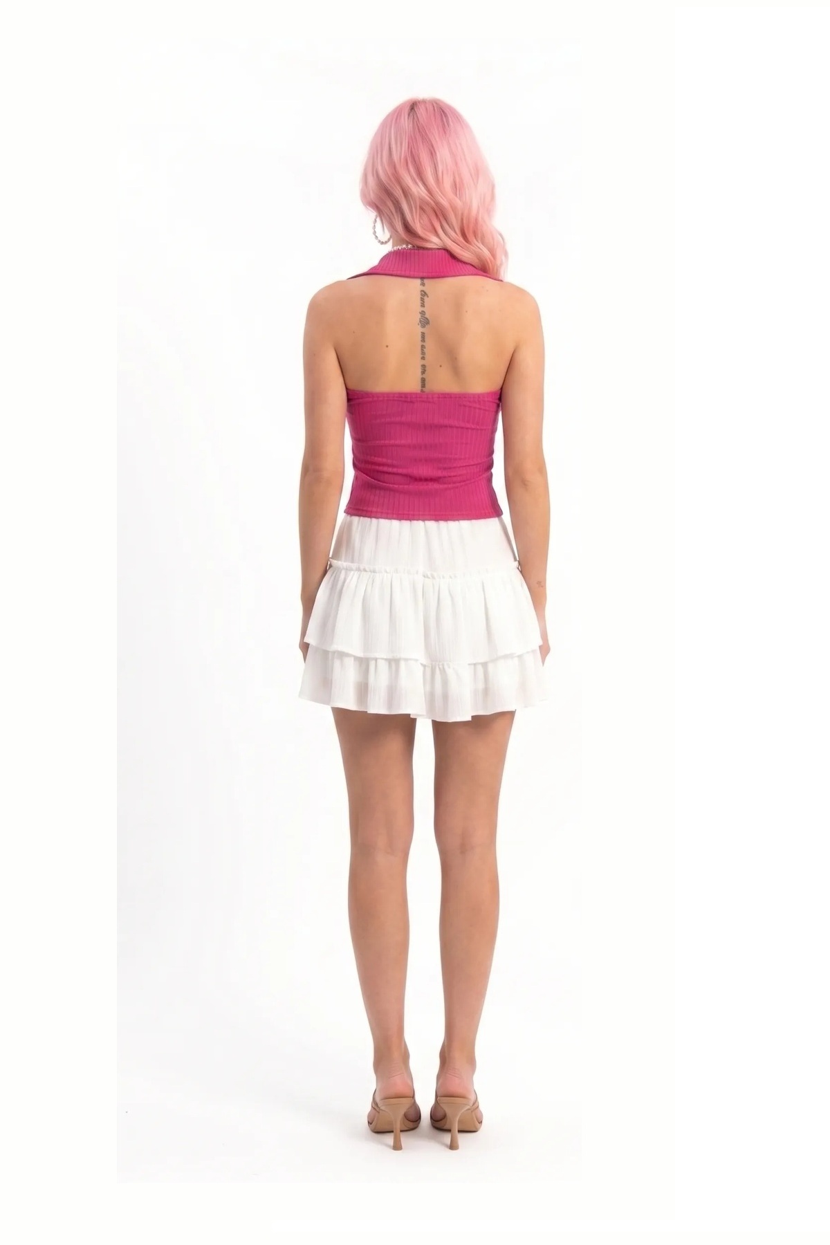 Düğmeli Polo Yaka Triko Bluz 4