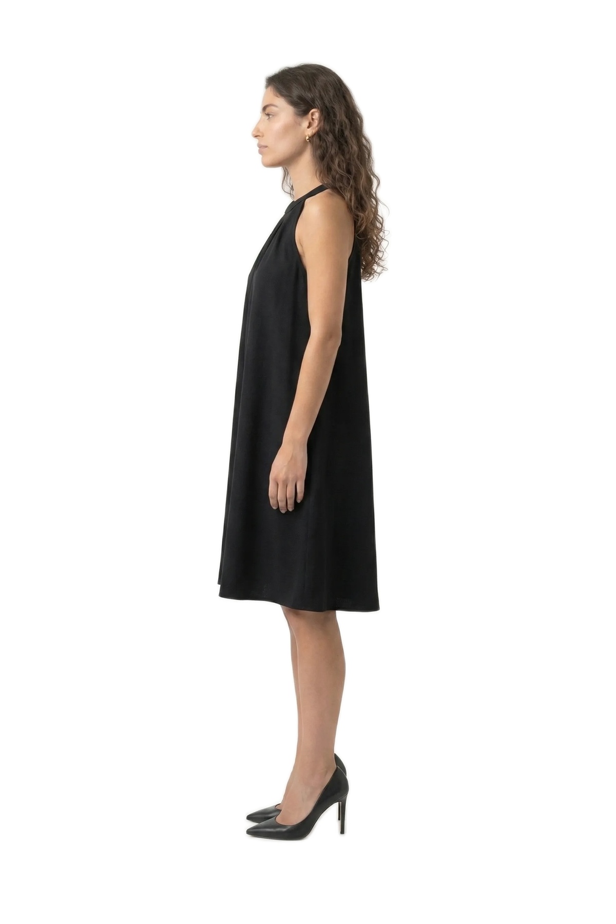 Halter Yaka Dokuma Midi Elbise 3