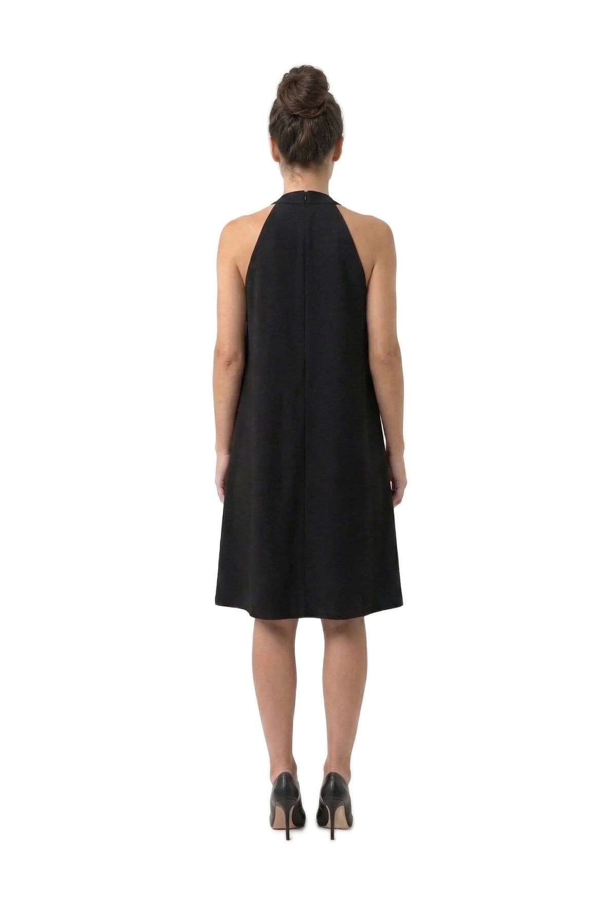 Halter Yaka Dokuma Midi Elbise 4